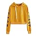Produktbild Aberimy Crop Pullover Damen Mädchen Teenager Bauchfreier Pulli Kapuzenpullover Polyester Briefdruck Casual Hoodie Herbst Winter Sport Sweatshirt Crop Tops Kapuzenpulli Oberteile Shirts Sweatjacke