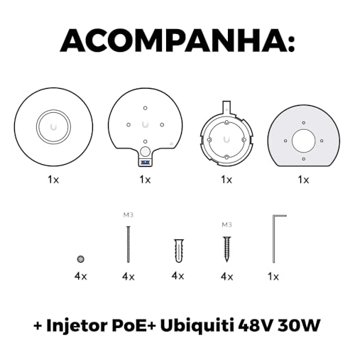 Roteador Wi-Fi 6 Access Point 3.0 Gbps + Injetor PoE+ | U6+ Ubiquiti Com Fonte 48V 30W