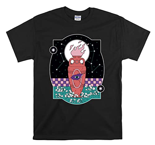 T-shirt Old Magic Vase ample noir XXL pour masquer les imperfections avec style