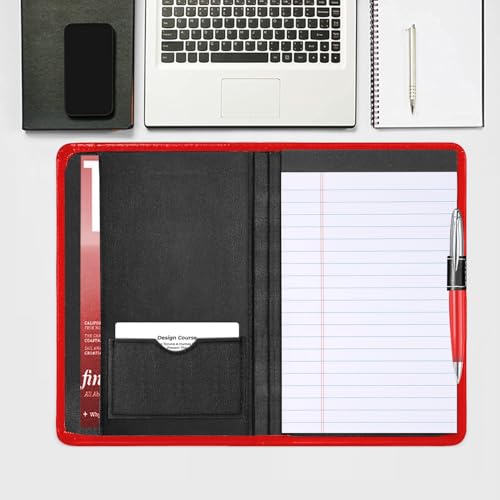 Mini porte-documents A5 rouge avec son bloc-notes inclus