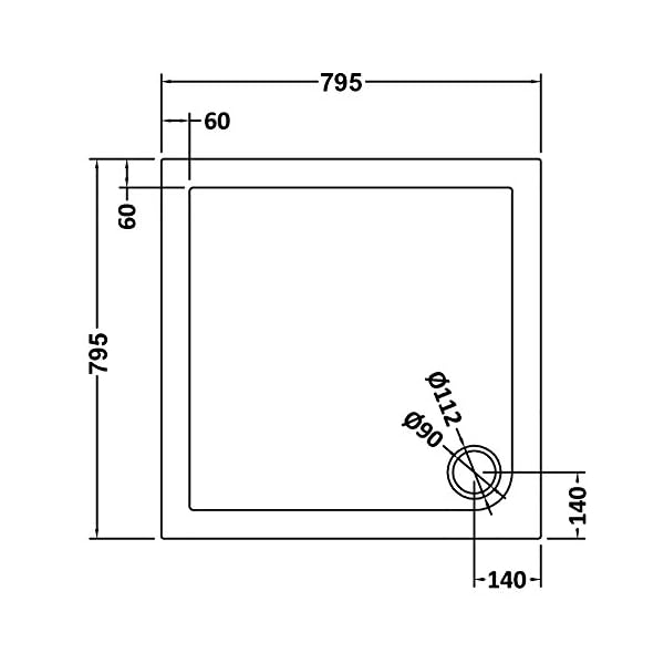 Rectangular Stone Tray for Shower Enclosure Cubicle + Waste Trap - Image 5