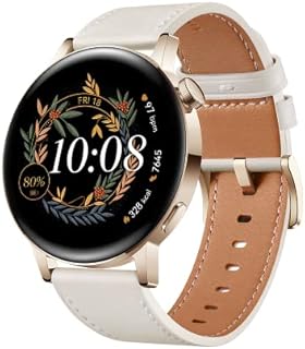 HUAWEI Smartwatch Watch GT 3 42 mm, długi czas pracy baterii, monitorowanie SpO2, dokładny monitoring tętna, 100+ trybów treningowych, połączenia Bluetooth, biały