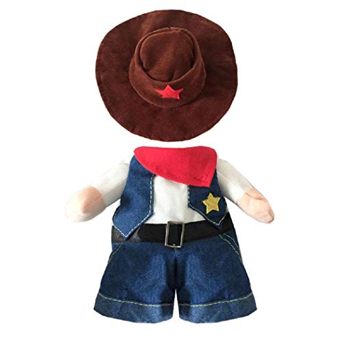 Hillento Cowboy Dog Costume With Hat, Cowboy Halloween Costumes For Cat & Dog Cosplay, West Cowboy Uniform With Hat #TOP5