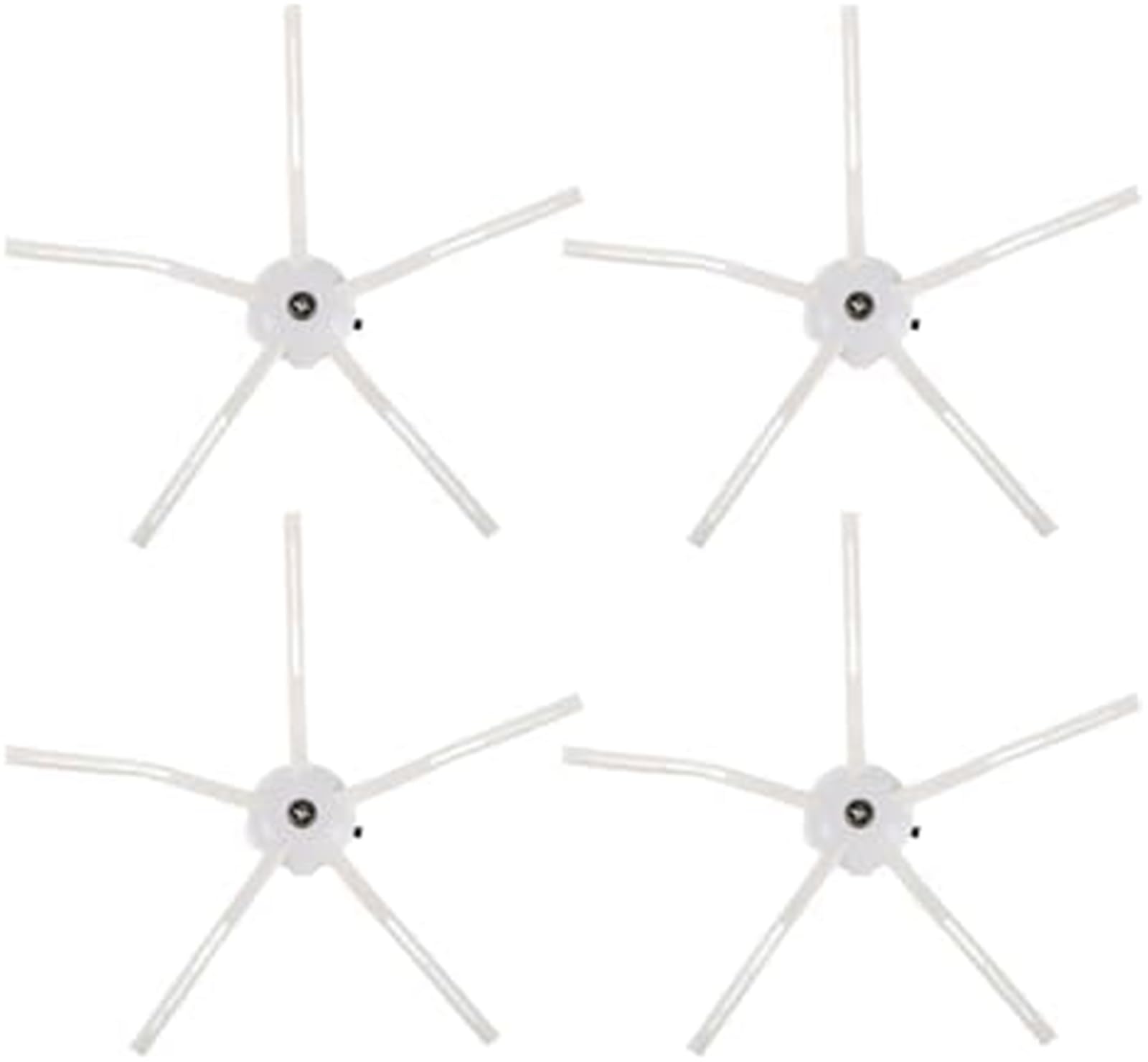 JINFOLI Robot Floor Washer Replacement 4Pcs 5 Arm Side Brushes Replacement, for Robot Vacuum Cleaner Black Corner Sweeper Brush Accessories, for Roborock G10s T7s T8 T7splus S7 S8(White)