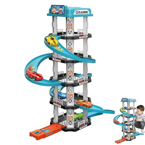 Garaje de juguete - City Ultimate Garage Playset - Juego de pista de carreras ABS para estacionamiento, juegos de autos preescolares, cumpleaños de Navidad para niños y niñas de 3 a 9 años