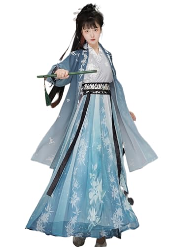 Womens Hanfu Dress Chinese Style Traditional Ancient Ming Dynasty Embroidered Han Costume Martial Arts Outfit for Women