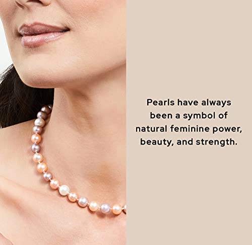 The Pearl Source 7.0-7.5Mm Freshwater Pearl Necklace For Women - Pearl Strand Necklace | Multi-Color 18" Length Pearl Necklace With Genuine Cultured Pearls, 6.5Mm-12Mm #TOP1