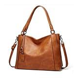 本革ハンドバッグ女性大型メッセンジャーバッグ女性ショルダーバッグファッションレディーストップハンドルバッグ (Color : Brown, Size : 35x15x30cm)