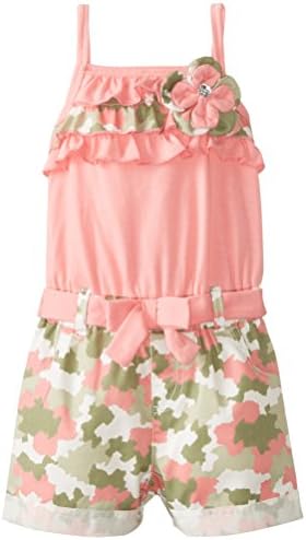 Little Lass Baby Girls' Knit Twill Camo Romper