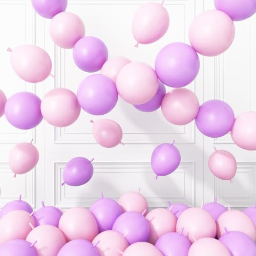 Image of Pink Purple Link Balloons,120Pcs Linking Balloons for Party Decorations