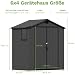 Devoko Gartenhaus Kunststoff mit Boden 185x121x210 cm mit Boden, Dunkelgrau