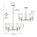 VINLUZ Contemporary 5 Light Large Chandeliers Modern Clear Glass Shades Pendant Lighting Brushed Polished Nickel Dining Room Lighting Fixtures Hanging Adjustable Wire Semi Flush Ceiling Lights