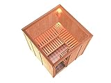 SAUNELLA Sauna mit Ofen | Bausatz Heimsauna - Saunakabine Maße: 196 x 196 x 198 cm | Saunaofen Komplett Sauna Zubehör | Saunaofen mit ext. Steuerung 9 kW