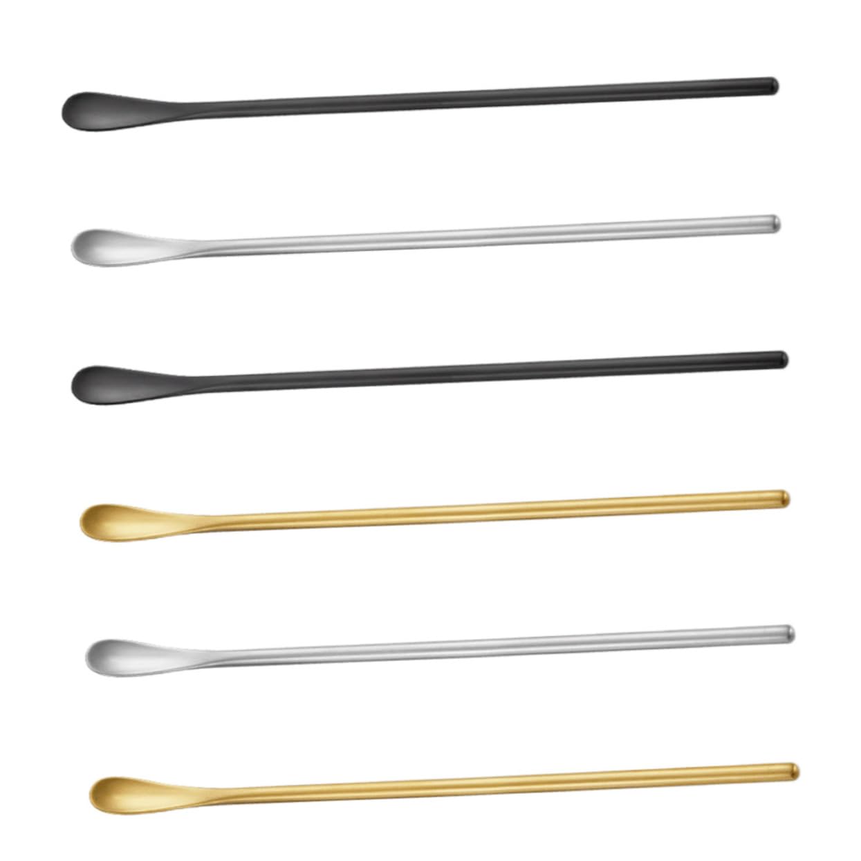 SOLUSTRE 6-piece Stainless Steel Stirring Spoon Set Multipurpose Spoons Reusable for Jam Soup Milk