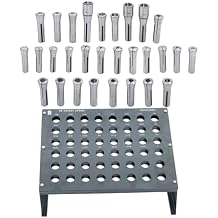 findmall 29Pcs R8 Collet Set with R8 Collet Rack Mill Spindle Taper Bore for Mill Machine