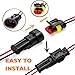 Hiceeden 12 Kits 2 Pin Waterproof Connector, 16AWG 2 Wire Automotive Electrical Plugs Connectors, Male and Female Way Connectors for Car, Truck, Boat, Motorcycle
