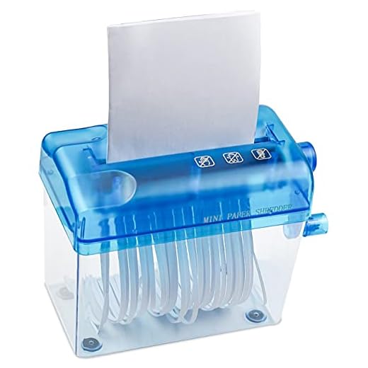 JIKIOU Mini Hand Shredder Portable Paper Shredder for Office Home Blue