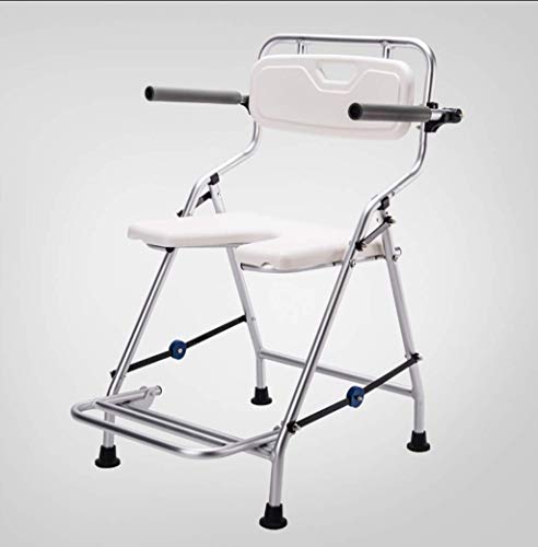 Chaise de douche en aluminium durable avec dossier ergonomique pour senior