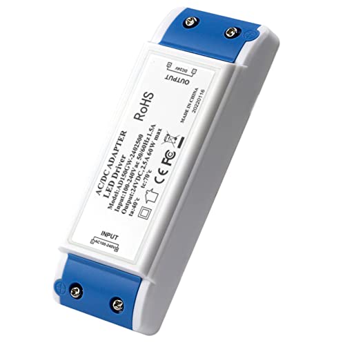 Elezenioc LED Netzteil 24V, 60W 2.5A Led Trafo, LED Transformator 230V auf 24V Led Driver, kein LED-Flimmern Led Treiber Für MR11 G4 MR16 GU5.3 LED Birnen Lichtstreifen Cover