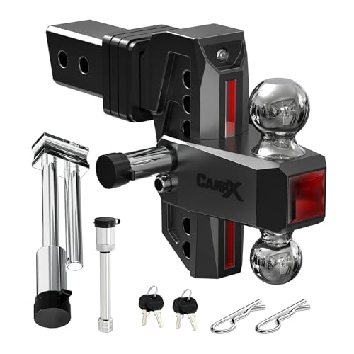 Adjustable Trailer Hitch Fits 2.5" Receiver, 6" Drop & Rise,