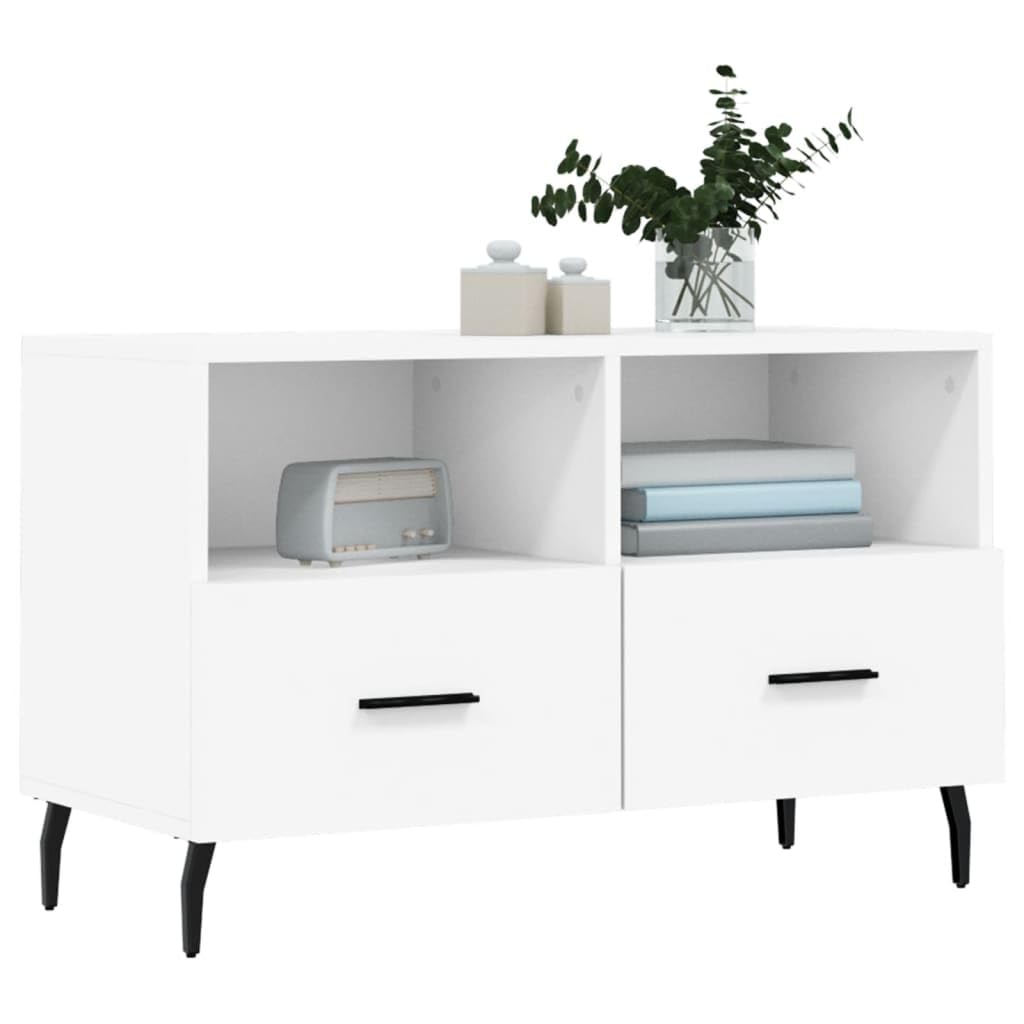 Mobile TV bianco, 80 x 36 x 50 cm, in legno