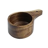 Mewutal 1PCS 1/2 Wooden Measuring Cup and Measuring Spoon Kit for Baking Cooking Spice Coffee Tea Milk Powder