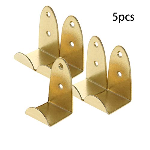 Image of MroMax Picture Photo Frame with Hook Metal Brace Bracket Hanger Gold Tone 34 x 31 x 54mm /1.34 x 1.22 x 2.13-inch (L x W x H) Medium 5pcs
