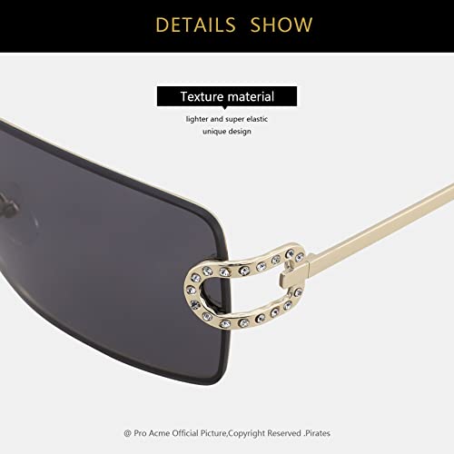 Pro Acme Trendy Rectangle Sunglasses for Women Men Rimless Vintage Fashion Sun Glasses Hip Hop Shades 2000S2