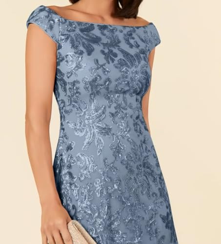 Sevintage Sequin Off The Shoulder Mother of The Bride Dresses for Formal Wedding Party Gowns4