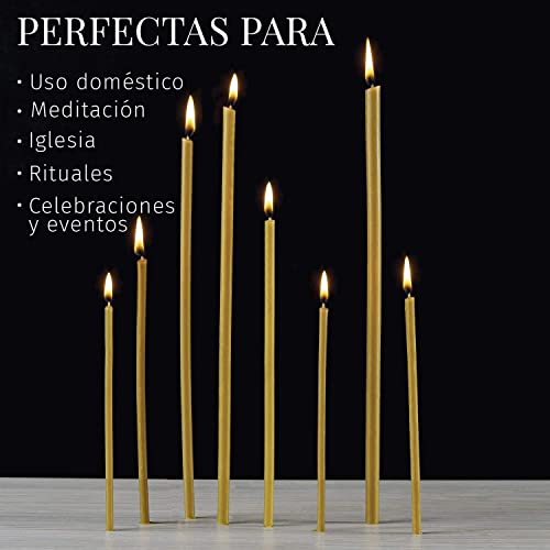 Miniatura 3 de Danilovo Velas De Cera De Abejas 100 Pura, Velas Ortodoxas Para Oración, Rituales, De Decoración De Mesa, N120, Altura 16 Cm, 50 Unidades