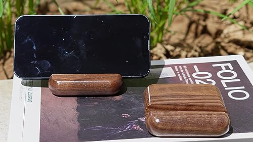 Arc Walnut Mobile Phone Stand, Utility Mobile Phone Stand, Portable Smart Phone Stand, Compatible With Most Types Of Mobile Phone Stand. (Curved Walnut Phone Stand) #TOP3