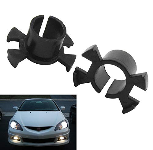 iJDMTOY (2) Xenon Bulb Retainer Adapter Holders, Compatible With Acura RSX RL Honda CR-V Prelude Odyssey Install H1 Aftermarket Xenon LED Conversion Kit Light On Headlights