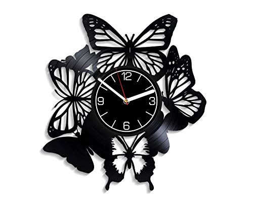 Kovides Butterfly Vinyl Record Wall Clock Butterfly Home Decoration Butterfly Wall Clock Butterfly Art Gift For Her Butterfly Wall Decor Butterfly Clock Butterfly Wall Clock Modern Butterf Vinyl Clock
