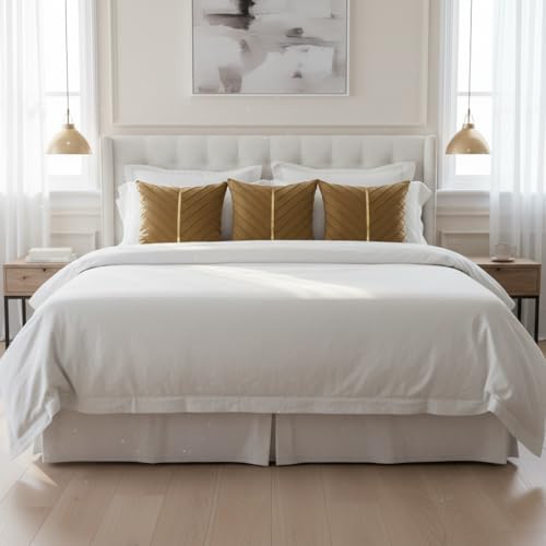 Image of Velvet Throw Pillow Covers 20x20 inch Pack of 2 Gold Decor Brown