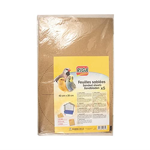 animaux Riga - 5 Feuilles Sablées pour Fond De Cage 43 X 28Cm - Lot De 4
