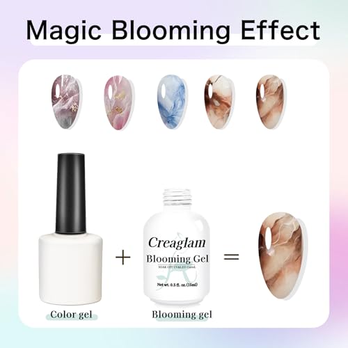 Creaglam Blooming Gel Esmalte Gel 15ml Efecto Mármol miniatura 4