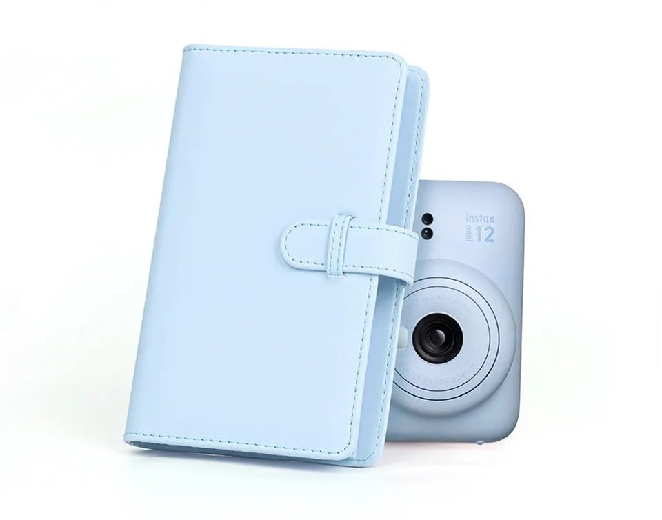 Image of 108 Pockets PU Instax Film Photo Holder Album for 3x2 inch Fujiflim Instax Mini LiPlay Evo Hybrid 11 9 8 7s 70 90 Link /Pringo 231 / Instax SP-1 / Polaroid PIC-300P / Z2300 Films (Pastel Blue)