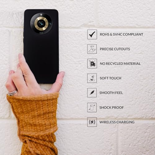 Image of SPRIG Compatible with Realme 11 Pro Plus Premium FlexTone (TPU) Back Cover Drop Tested Shock Proof Mobile Case for Men, Women, Boys and Girls with Camera Protection (Black)