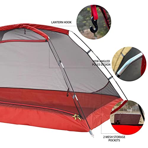 2 Person AGLORY Camping Tent,Waterproof&Windproof Lightweight Backpacking Tent, Easy Setup Small Tent with Carry Bag for Hiking and Outdoor - Image 4