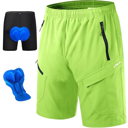 Image of Men's Mountain Bike Shorts 3D Padded Baggy Bicycle Riding Cycling Shorts Quick Dry Lightweight Biking Shorts
