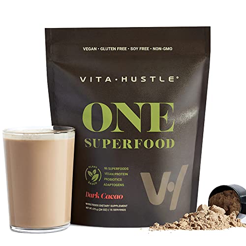 VitaHustle-ONE-Superfood-Bundle-2-Bags-All-in-One-Superfood-Protein-Powder-22-Vitamins-Minerals-Greens-Adaptogens-Probiotics-1-Bag-Chocolate-Cacao-1-Bag-Vanilla-Bean