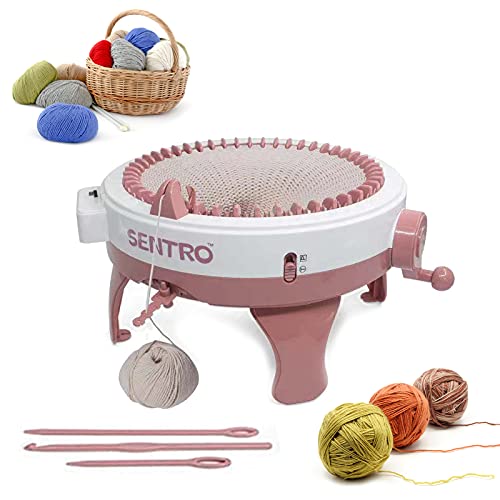 Knitting Machine, 48 Needles Knitting Board Rotating Double Knit Loom Machine, DIY Knit Scarf Hat Sock Knitting Round Loom for Adults/Kids