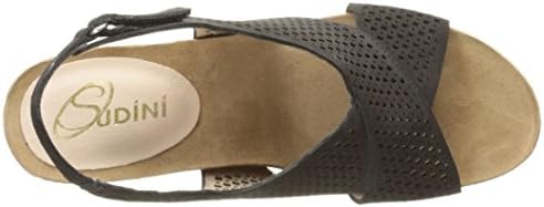 Sudini Women's Britt Wedge Sandal, Black, 6 M US | Image 4