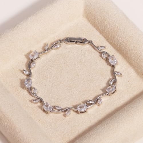Image of Shining Diva Fashion Tulip Bracelet for Women, Floral Crystal, Anti Tarnish Jewellery Stylish Bracelet Gifts for Girls