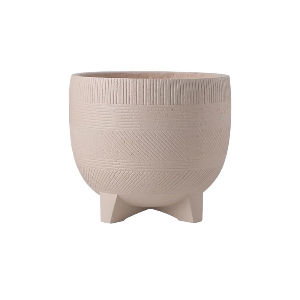Pq7hKv2wD Indoor Plant Pots Indoor Outdoor Round Planter Magnesium Clay with Feet Plant Pot for Home Office Garden Planters