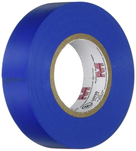 Bundle, 2 Pack, Yellow and Blue Electrical Tape, Large Rolls, Each 3/4-Inch Wide and Full 60 Feet Long, 7 mil, Use for Protective Jacketing and Bundling, Great for Color Coding