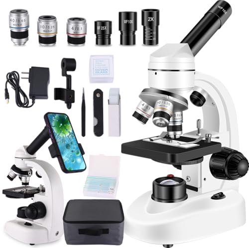 Microscopes for Adults WF10x and WF25x eyepieces Compound Microscope with