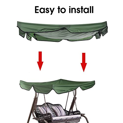 Swing Waterproof Seat Cover Canopy Set, Garden Swing Seat Replacement Oxford Cloth Canopy, Outdoor Patio Swing Seat Cover Uv Protection Porch Cover (Color : Beige, Size : 55.9X47.24X7.09In) #TOP2