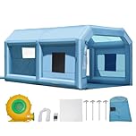 VEVOR Inflatable Paint Booth, 21 x 13.5 x 9.8 ft Inflatable Spray Booth, with 1100W Powerful Blower and Air Filter System, Portable Car Paint Booth for Medium-Sized Vehicles, Large Furniture Painting