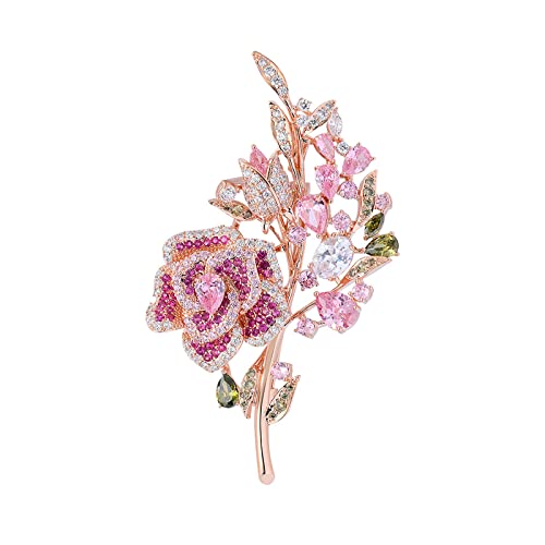 Broche Rose Cadeau Féminin Idéal Bijou Fleur pour Fête et Anniversaire
